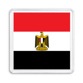 Магнит 55*55 с принтом Флаг и герб Египта в Петрозаводске, Пластик | Размер: 65*65 мм; Размер печати: 55*55 мм | Тематика изображения на принте: символ страна