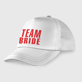 Детская кепка тракер с принтом Team Bride в Петрозаводске, Козырек - 100% хлопок. Кепка - 100% полиэстер, Задняя часть - сетка | универсальный размер, пластиковая застёжка | Тематика изображения на принте: beach party | bride | girls rule | henparty | lifeguard | malibu | power | real girls | woman | девичник | девушки рулят | для влюбленных | для подруг | замуж | малибу | невеста | пляж | пляжная вечеринка | подружки | спасатели