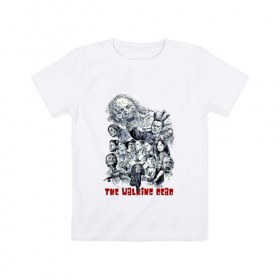Детская футболка хлопок с принтом The Walking Dead в Петрозаводске, 100% хлопок | круглый вырез горловины, полуприлегающий силуэт, длина до линии бедер | 