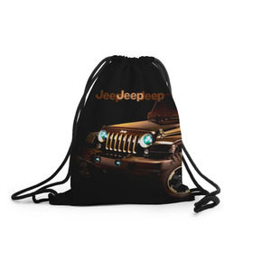 Рюкзак-мешок 3D с принтом Jeep в Петрозаводске, 100% полиэстер | плотность ткани — 200 г/м2, размер — 35 х 45 см; лямки — толстые шнурки, застежка на шнуровке, без карманов и подкладки | brand | car | chrysler | jeep | logo | usa | автомобиль | джип | крайслер | логотип | марка | сша
