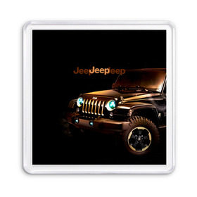 Магнит 55*55 с принтом Jeep в Петрозаводске, Пластик | Размер: 65*65 мм; Размер печати: 55*55 мм | brand | car | chrysler | jeep | logo | usa | автомобиль | джип | крайслер | логотип | марка | сша
