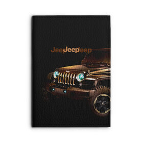 Обложка для автодокументов с принтом Jeep в Петрозаводске, натуральная кожа |  размер 19,9*13 см; внутри 4 больших “конверта” для документов и один маленький отдел — туда идеально встанут права | brand | car | chrysler | jeep | logo | usa | автомобиль | джип | крайслер | логотип | марка | сша