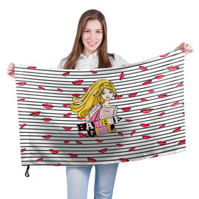 Флаг 3D с принтом Барби 8 в Петрозаводске, 100% полиэстер | плотность ткани — 95 г/м2, размер — 67 х 109 см. Принт наносится с одной стороны | barbie | барби | девочка | девушка | кукла