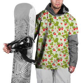 Накидка на куртку 3D с принтом Клубничка в Петрозаводске, 100% полиэстер |  | Тематика изображения на принте: клубника | орнамент | природа | пчела | узор | цветы | ягода