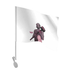 Флаг для автомобиля с принтом ЧерноБог в Петрозаводске, 100% полиэстер | Размер: 30*21 см | Тематика изображения на принте: американские боги | бог зла | молот | чернобог