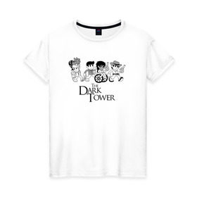 Женская футболка хлопок с принтом The Dark Tower в Петрозаводске, 100% хлопок | прямой крой, круглый вырез горловины, длина до линии бедер, слегка спущенное плечо | the dark tower | стивен кинг | стрелок | темная башня