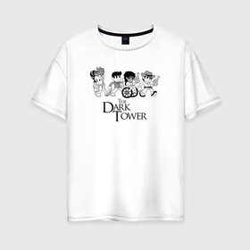 Женская футболка хлопок Oversize с принтом The Dark Tower в Петрозаводске, 100% хлопок | свободный крой, круглый ворот, спущенный рукав, длина до линии бедер
 | the dark tower | стивен кинг | стрелок | темная башня