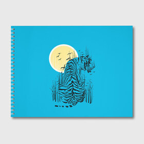 Альбом для рисования с принтом тигр в Петрозаводске, 100% бумага
 | матовая бумага, плотность 200 мг. | арт | бамбук | восток | графика | живопись | китай | луна | небо | ночь | полосы | птицы | рисунок | творчество | хищник | япония