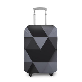 Чехол для чемодана 3D с принтом Геометрия в Петрозаводске, 86% полиэфир, 14% спандекс | двустороннее нанесение принта, прорези для ручек и колес | 3d | abstract | gray | lowpoly | polygon | triangle | абстракция | геометрия | полигоны | треугольники