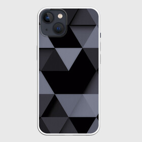 Чехол для iPhone 13 с принтом Геометрия в Петрозаводске,  |  | 3d | abstract | gray | lowpoly | polygon | triangle | абстракция | геометрия | полигоны | треугольники