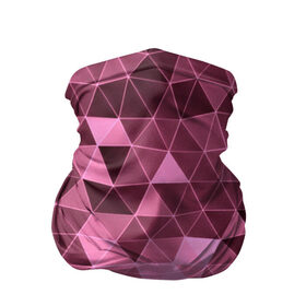 Бандана-труба 3D с принтом Розовые треугольники в Петрозаводске, 100% полиэстер, ткань с особыми свойствами — Activecool | плотность 150‒180 г/м2; хорошо тянется, но сохраняет форму | abstract | gray | lowpoly | polygon | triangle | абстракция | геометрия | полигоны | треугольники
