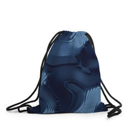 Рюкзак-мешок 3D с принтом Lullaby blue в Петрозаводске, 100% полиэстер | плотность ткани — 200 г/м2, размер — 35 х 45 см; лямки — толстые шнурки, застежка на шнуровке, без карманов и подкладки | волны | синий | темный