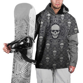 Накидка на куртку 3D с принтом Black Milk - Skulls - Черепа в Петрозаводске, 100% полиэстер |  | black milk | metall | pattern | rock | skulls | патерн | узор | череп | черепа | черная