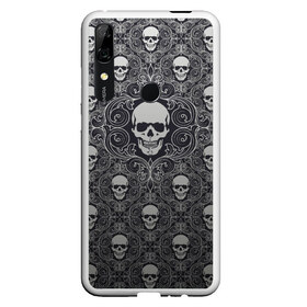 Чехол для Honor P Smart Z с принтом Black Milk - Skulls - Черепа в Петрозаводске, Силикон | Область печати: задняя сторона чехла, без боковых панелей | black milk | metall | pattern | rock | skulls | патерн | узор | череп | черепа | черная