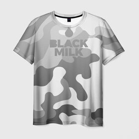 Мужская футболка 3D с принтом Black Milk Серый Камуфляж в Петрозаводске, 100% полиэфир | прямой крой, круглый вырез горловины, длина до линии бедер | black milk | camo | camouflage | gray | pattern | камо | кмуфляж | серый | узор | черное молоко
