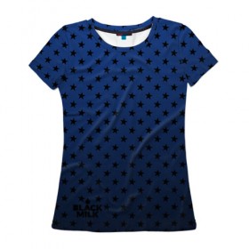 Женская футболка 3D с принтом Black Milk Blue Stars в Петрозаводске, 100% полиэфир ( синтетическое хлопкоподобное полотно) | прямой крой, круглый вырез горловины, длина до линии бедер | blue | star | stars | звёздная | звезды | синие звезды