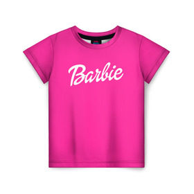 Детская футболка 3D с принтом Барби в Петрозаводске, 100% гипоаллергенный полиэфир | прямой крой, круглый вырез горловины, длина до линии бедер, чуть спущенное плечо, ткань немного тянется | Тематика изображения на принте: badgirl | barbie | beach party | beaches | bride | crew | girl | girlfriends | henparty | pink | power | princess | real girls | superbride | team | девичник | для влюбленных | для подруг | замуж | море | невеста | отдых | пляж | пляжная вечеринка | подру
