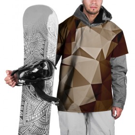 Накидка на куртку 3D с принтом Brown geometry в Петрозаводске, 100% полиэстер |  | Тематика изображения на принте: abstraction | геометрия | грани | полигоны | текстура | треугольники