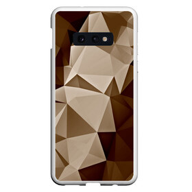 Чехол для Samsung S10E с принтом Brown geometry в Петрозаводске, Силикон | Область печати: задняя сторона чехла, без боковых панелей | abstraction | геометрия | грани | полигоны | текстура | треугольники