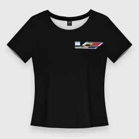 Женская футболка 3D Slim с принтом Cadillac в Петрозаводске,  |  | brand | cadillac | car | logo | motorcycle | sign | автомобиль | знак | кадилак | логотип | марка | мотоцикл