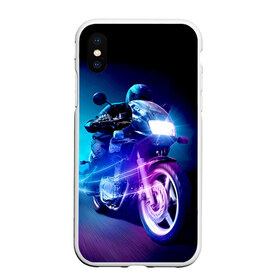 Чехол для iPhone XS Max матовый с принтом Мотоциклист в Петрозаводске, Силикон | Область печати: задняя сторона чехла, без боковых панелей | city | light | motocross | motorcycle | motorcyclist | night | silhouette | speed | город | мотокросс | мотоцикл | мотоциклист | ночь | свет | силуэт | скорость