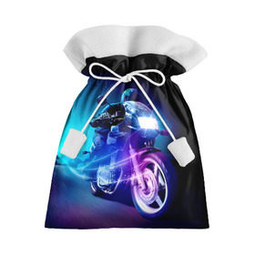 Подарочный 3D мешок с принтом Мотоциклист в Петрозаводске, 100% полиэстер | Размер: 29*39 см | Тематика изображения на принте: city | light | motocross | motorcycle | motorcyclist | night | silhouette | speed | город | мотокросс | мотоцикл | мотоциклист | ночь | свет | силуэт | скорость