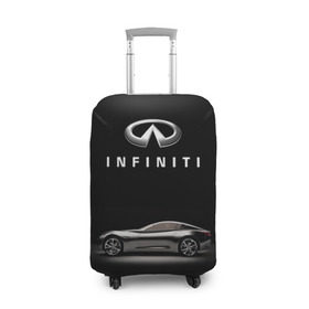 Чехол для чемодана 3D с принтом Infiniti в Петрозаводске, 86% полиэфир, 14% спандекс | двустороннее нанесение принта, прорези для ручек и колес | авто | инфинити | марка | машина