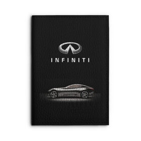 Обложка для автодокументов с принтом Infiniti в Петрозаводске, натуральная кожа |  размер 19,9*13 см; внутри 4 больших “конверта” для документов и один маленький отдел — туда идеально встанут права | Тематика изображения на принте: авто | инфинити | марка | машина