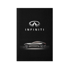 Обложка для паспорта матовая кожа с принтом Infiniti в Петрозаводске, натуральная матовая кожа | размер 19,3 х 13,7 см; прозрачные пластиковые крепления | Тематика изображения на принте: авто | инфинити | марка | машина