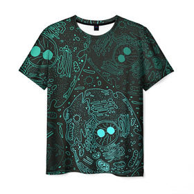 Мужская футболка 3D с принтом Клетки в Петрозаводске, 100% полиэфир | прямой крой, круглый вырез горловины, длина до линии бедер | doctor | биология | врач | деление | доктор | клетки | медик | медицина