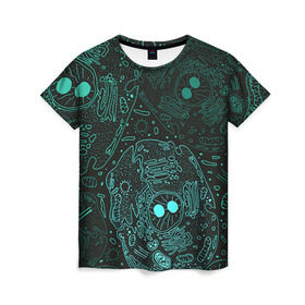 Женская футболка 3D с принтом Клетки в Петрозаводске, 100% полиэфир ( синтетическое хлопкоподобное полотно) | прямой крой, круглый вырез горловины, длина до линии бедер | doctor | биология | врач | деление | доктор | клетки | медик | медицина