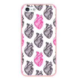 Чехол для iPhone 5/5S матовый с принтом Сердца 1 в Петрозаводске, Силикон | Область печати: задняя сторона чехла, без боковых панелей | doctor | врач | доктор | медик | медицина | орган | органы | сердца | сердце
