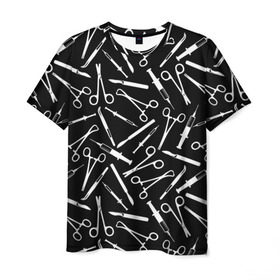 Мужская футболка 3D с принтом Шприцы в Петрозаводске, 100% полиэфир | прямой крой, круглый вырез горловины, длина до линии бедер | doctor | врач | доктор | инструмент | медик | медицина | скальпель