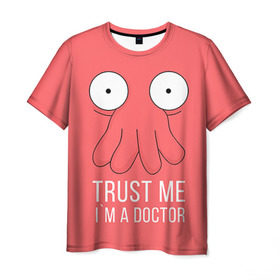 Мужская футболка 3D с принтом Доктор в Петрозаводске, 100% полиэфир | прямой крой, круглый вырез горловины, длина до линии бедер | doctor | futurama | trust me | верь мне | врач | доктор | зойдберг | медик | медицина | футурама