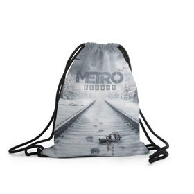 Рюкзак-мешок 3D с принтом METRO: Exodus в Петрозаводске, 100% полиэстер | плотность ткани — 200 г/м2, размер — 35 х 45 см; лямки — толстые шнурки, застежка на шнуровке, без карманов и подкладки | horror | metro | metro 2033 | redux | игра | метро | хоррор