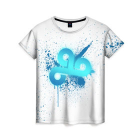 Женская футболка 3D с принтом cs:go - Cloud9 (White collection) в Петрозаводске, 100% полиэфир ( синтетическое хлопкоподобное полотно) | прямой крой, круглый вырез горловины, длина до линии бедер | 0x000000123 | cloud9 | cs go | white | кс го
