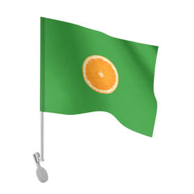 Флаг для автомобиля с принтом Низкополигональный апельсин в Петрозаводске, 100% полиэстер | Размер: 30*21 см | lowpoly | polygonal | апельсин | зеленый | оранджевый | полигон | полигональный | полигоны | яркий