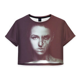 Женская футболка 3D укороченная с принтом Chelsea Grin 1 в Петрозаводске, 100% полиэстер | круглая горловина, длина футболки до линии талии, рукава с отворотами | chelsea grin