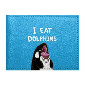 Обложка для студенческого билета с принтом Я ем дельфинов в Петрозаводске, натуральная кожа | Размер: 11*8 см; Печать на всей внешней стороне | дельфины | касатка