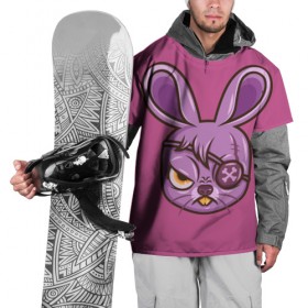 Накидка на куртку 3D с принтом Зайчик в Петрозаводске, 100% полиэстер |  | заяц | кролик | розовый