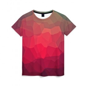 Женская футболка 3D с принтом edge abstract в Петрозаводске, 100% полиэфир ( синтетическое хлопкоподобное полотно) | прямой крой, круглый вырез горловины, длина до линии бедер | abstraction | абстракция | геометрия | грани | линии | полигоны | текстура | треугольники