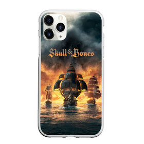 Чехол для iPhone 11 Pro Max матовый с принтом Skull and Bones в Петрозаводске, Силикон |  | Тематика изображения на принте: игра | корабль | кости | море | огонь | пират | пламя | череп