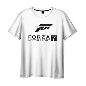 Мужская футболка 3D с принтом FORZA 7 в Петрозаводске, 100% полиэфир | прямой крой, круглый вырез горловины, длина до линии бедер | car | crew | dirt | flatout | grid | need | nfs | race | speed | гонки | машина | скорость