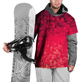 Накидка на куртку 3D с принтом Красные кубики в Петрозаводске, 100% полиэстер |  | Тематика изображения на принте: абстракция | кубики | фигуры