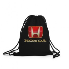 Рюкзак-мешок 3D с принтом Honda в Петрозаводске, 100% полиэстер | плотность ткани — 200 г/м2, размер — 35 х 45 см; лямки — толстые шнурки, застежка на шнуровке, без карманов и подкладки | авот | марка | машина | хонда