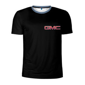 Мужская футболка 3D спортивная с принтом GMC в Петрозаводске, 100% полиэстер с улучшенными характеристиками | приталенный силуэт, круглая горловина, широкие плечи, сужается к линии бедра | gmc | дженерал моторс | логотип | машина