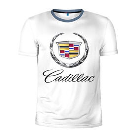 Мужская футболка 3D спортивная с принтом Cadillac в Петрозаводске, 100% полиэстер с улучшенными характеристиками | приталенный силуэт, круглая горловина, широкие плечи, сужается к линии бедра | авто | кадиллак | марка | машина