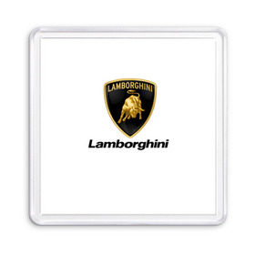 Магнит 55*55 с принтом Lamborghini в Петрозаводске, Пластик | Размер: 65*65 мм; Размер печати: 55*55 мм | Тематика изображения на принте: авто | ламборджини | марка | машина