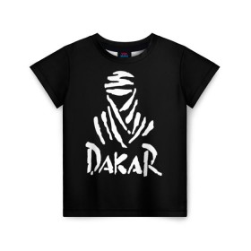 Детская футболка 3D с принтом Dakar в Петрозаводске, 100% гипоаллергенный полиэфир | прямой крой, круглый вырез горловины, длина до линии бедер, чуть спущенное плечо, ткань немного тянется | dakar | desert | logo | race | rally | sign | гонки | дакар | знак | логотип | пустыня | ралли