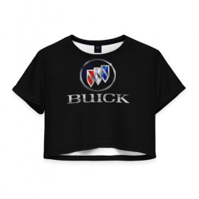 Женская футболка 3D укороченная с принтом Buick в Петрозаводске, 100% полиэстер | круглая горловина, длина футболки до линии талии, рукава с отворотами | america | american | brand | buick | cars | logo | sign | usa | автомобили | америка | американские | знак | логотип | марка | сша